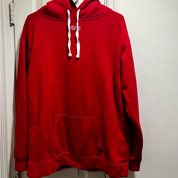 Pink VS sweatshirt with silver sequins and hoodie w/ Sherpa inside the hoodie - Picture 3 of 12